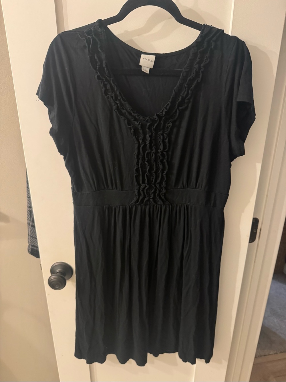 Merona Black Ruffle-Front Dress